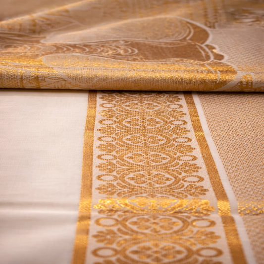 Kerala Tissue Set Saree with Elegant Designs | Ramachandra Kuthampully Handlooms