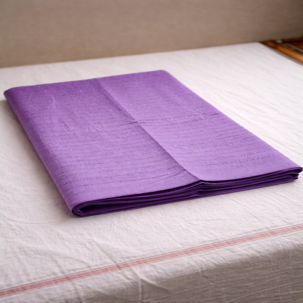 Lavender Vijithra silk handloom saree by Ramachandra Kuthampully Handlooms