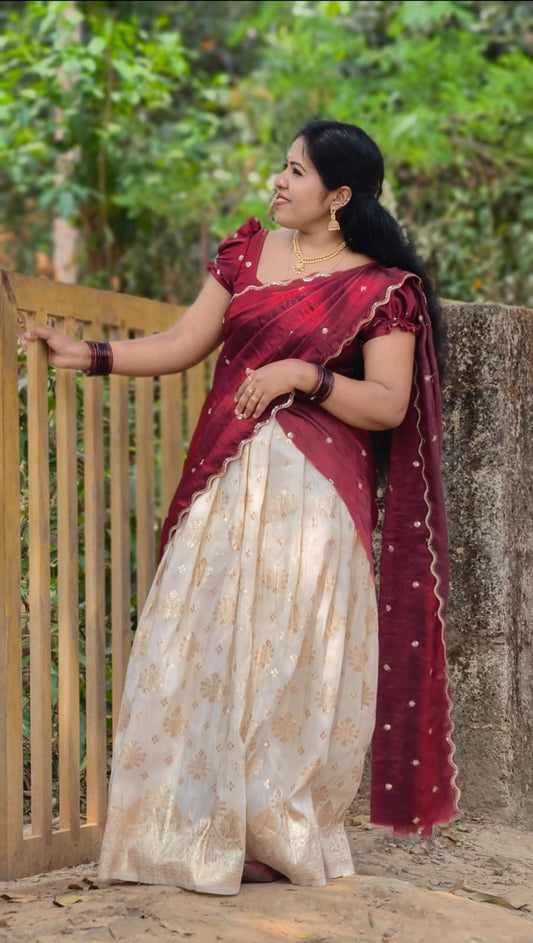 Chanderi Dhavani Set/ Ramachandra Handlooms