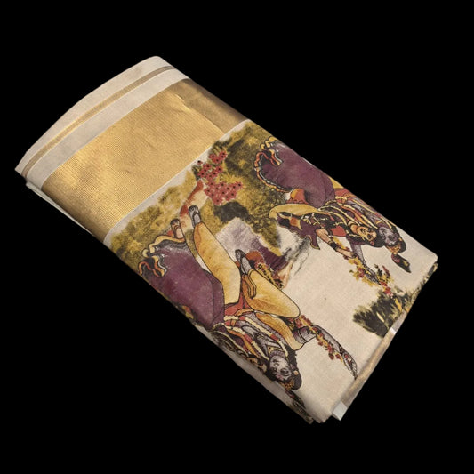 Tissue Printed Set Saree/ Ramachandra Handlooms