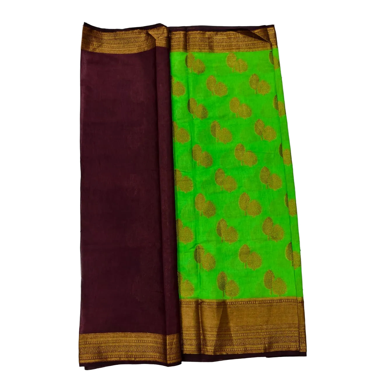 Linen cotton saree with crisp texture and elegant drape by Ramachandra Kuthampully Handlooms.
