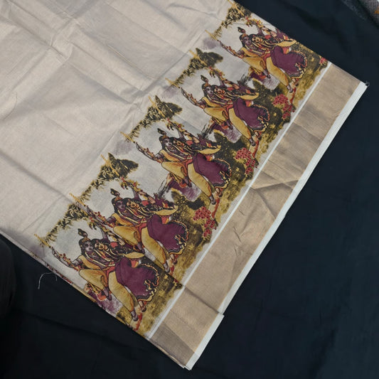 Tissue Printed Set Saree/ Ramachandra Handlooms