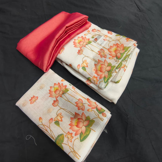 DIGITAL PRINT LOTUS DHAVANI|RAMACHANDRA HANDLOOMS