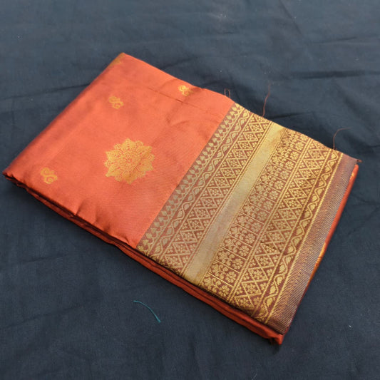 Burnt Orange Saree/ Ramachandra Handlooms