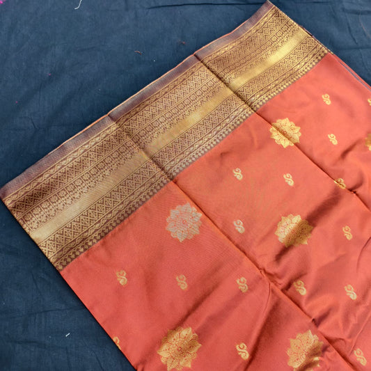 Burnt Orange Saree/ Ramachandra Handlooms