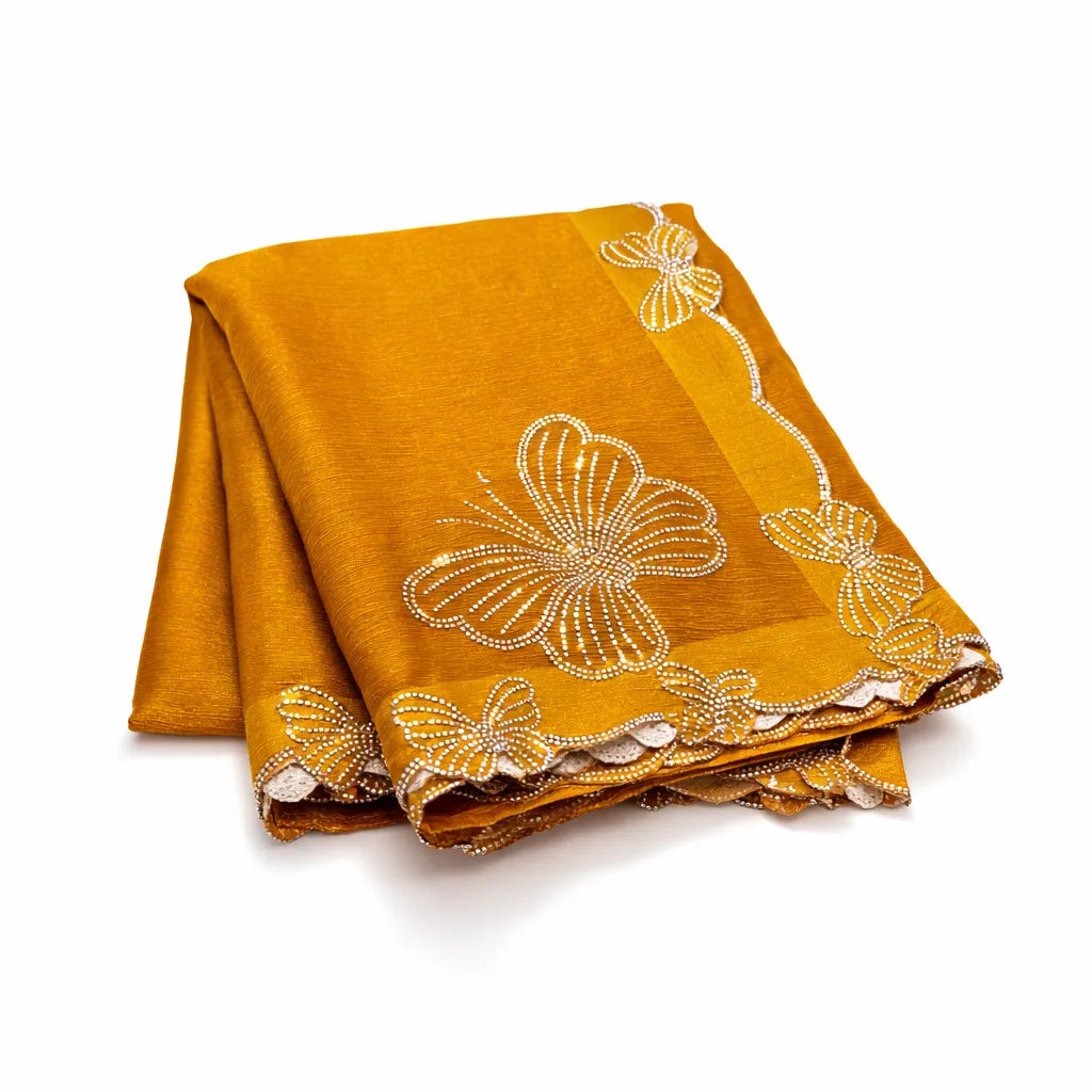 Butterfly fancy saree with elegant flowy design by Ramachandra Kuthampully Handlooms.
