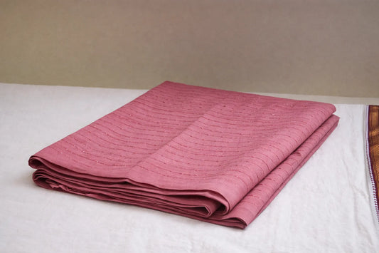 Vijithra Coral Pink Silk Saree – Authentic Kuthampully Handloom by Ramachandra