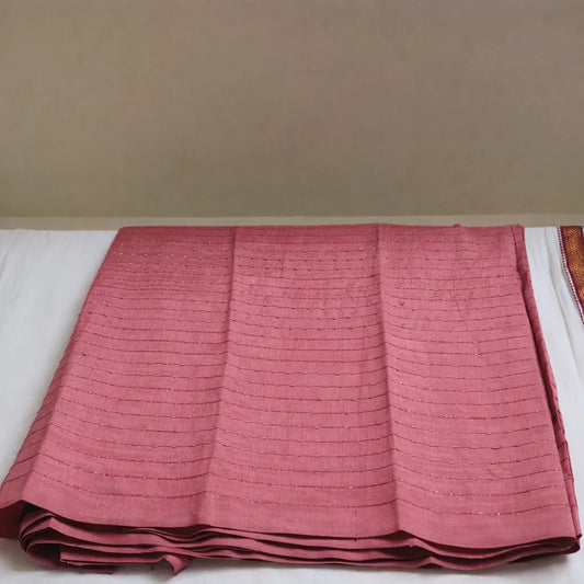 Vijithra Coral Pink Silk Saree – Authentic Kuthampully Handloom by Ramachandra