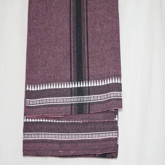 Plain kaavi mundu in different colors, traditional Kerala handloom wear by Ramachandra Kuthampully Handlooms.