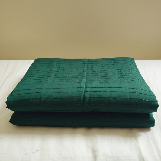 Premium Kerala handloom deep green Vijithra silk saree texture