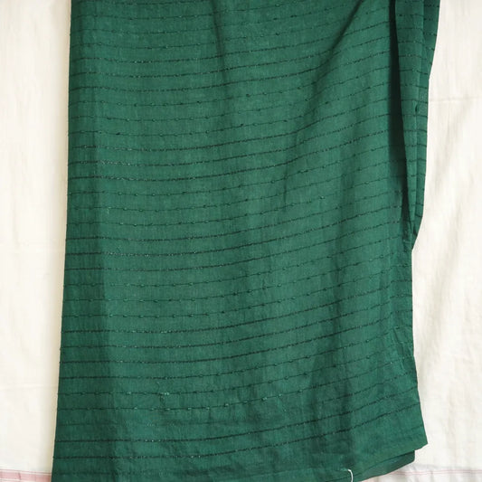 Premium Kerala handloom deep green Vijithra silk saree texture