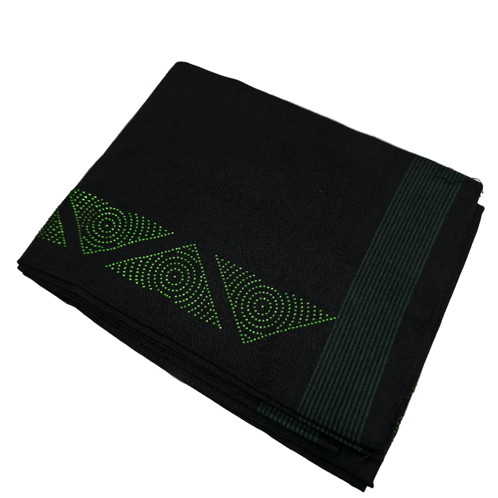 Kavi dhothi with colour dot detailing, traditional Kerala handloom by Ramachandra Kuthampully Handlooms.