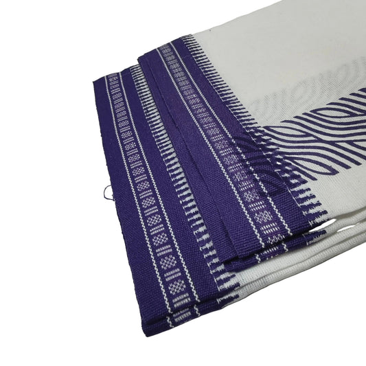 BL Printed White Dhothi| Ramachandra Handlooms