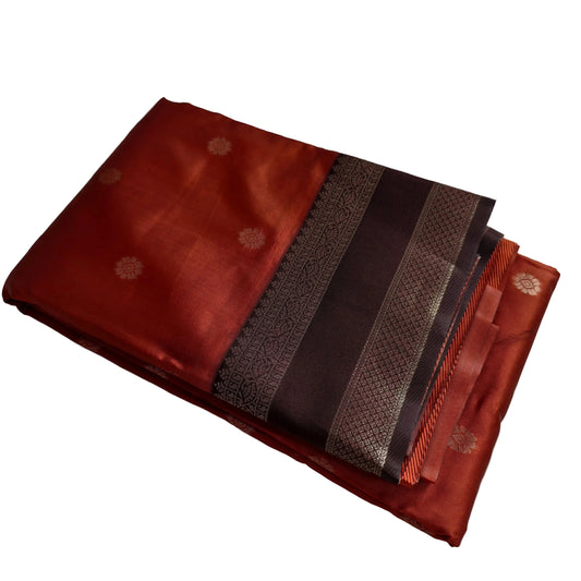 Burned Orange with Coffe Brown Butta Work