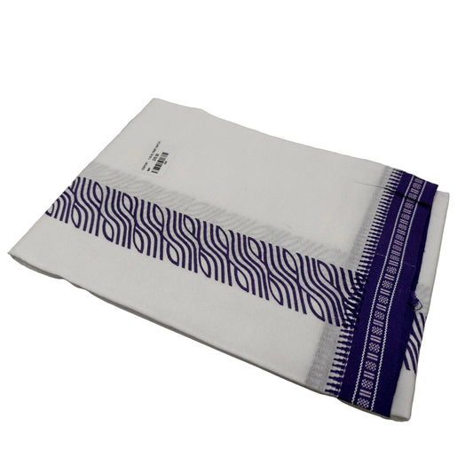 BL Printed White Dhothi| Ramachandra Handlooms