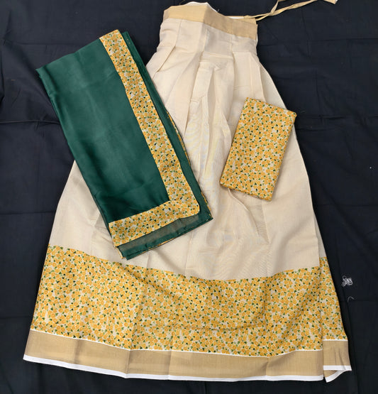 Womens  Kannikonna Dhavani Set 10273 - Half saree