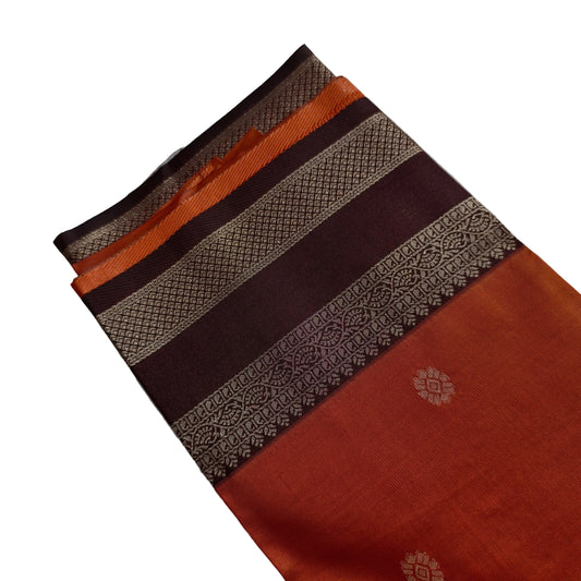 Burned Orange with Coffe Brown Butta Work