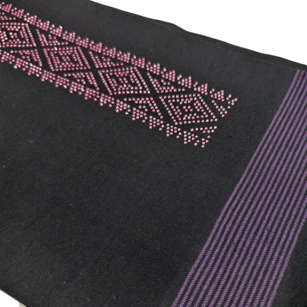 Kavi dhothi with colour dot detailing, traditional Kerala handloom by Ramachandra Kuthampully Handlooms.