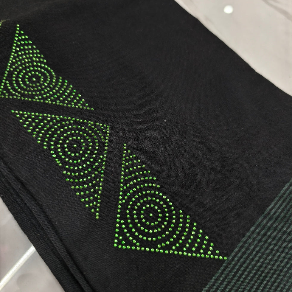 Kavi dhothi with colour dot detailing, traditional Kerala handloom by Ramachandra Kuthampully Handlooms.