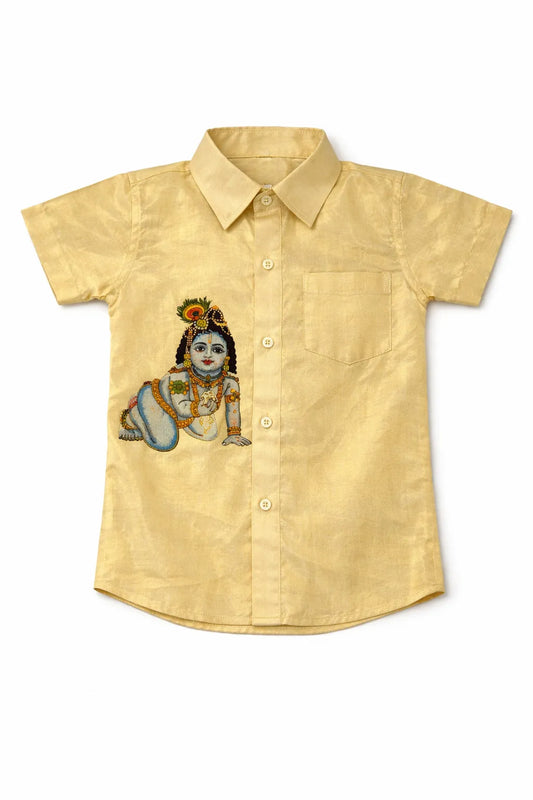 Designed kids cotton shirt with stylish prints