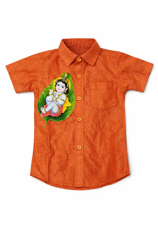 Designed kids cotton shirt with stylish prints
