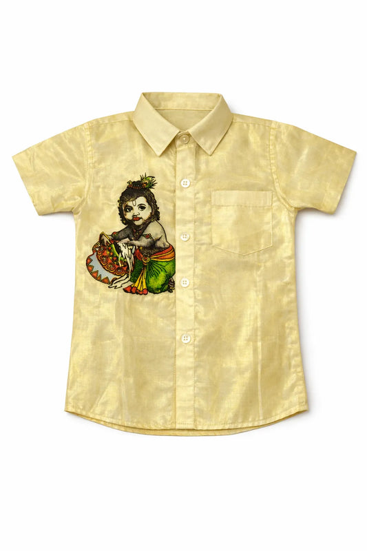 Designed kids cotton shirt with stylish prints
