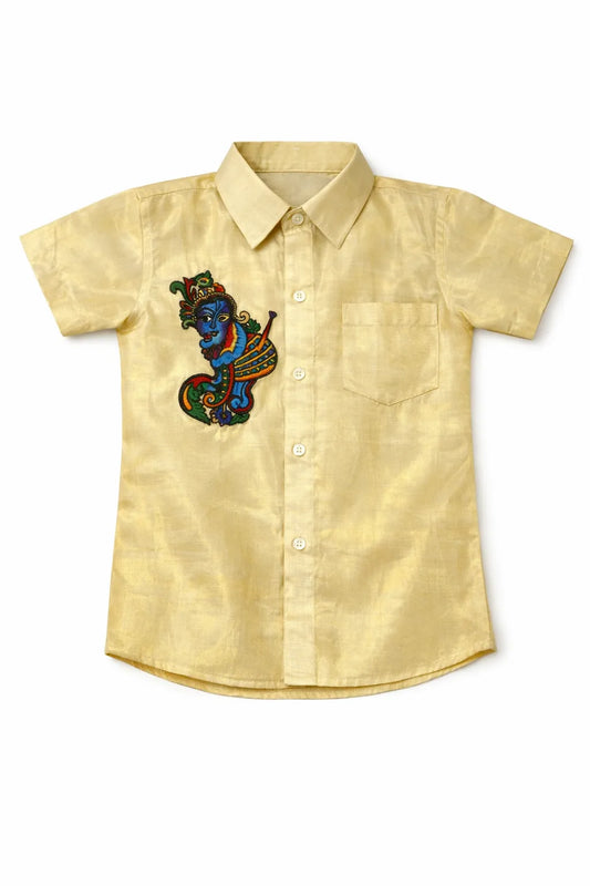 Designed kids cotton shirt with stylish prints